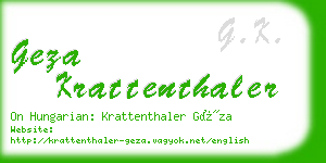 geza krattenthaler business card